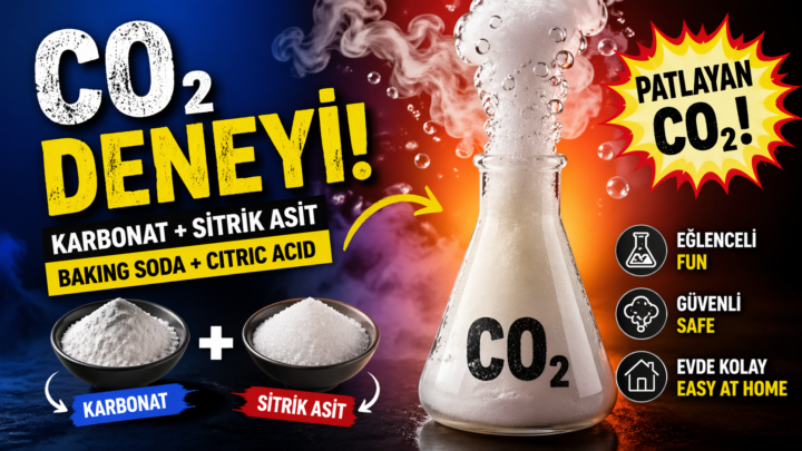 🧪 Evde CO₂ Deneyi: Karbonat & Sitrik Asit ile Uzun Süreli Gaz Üretimi
